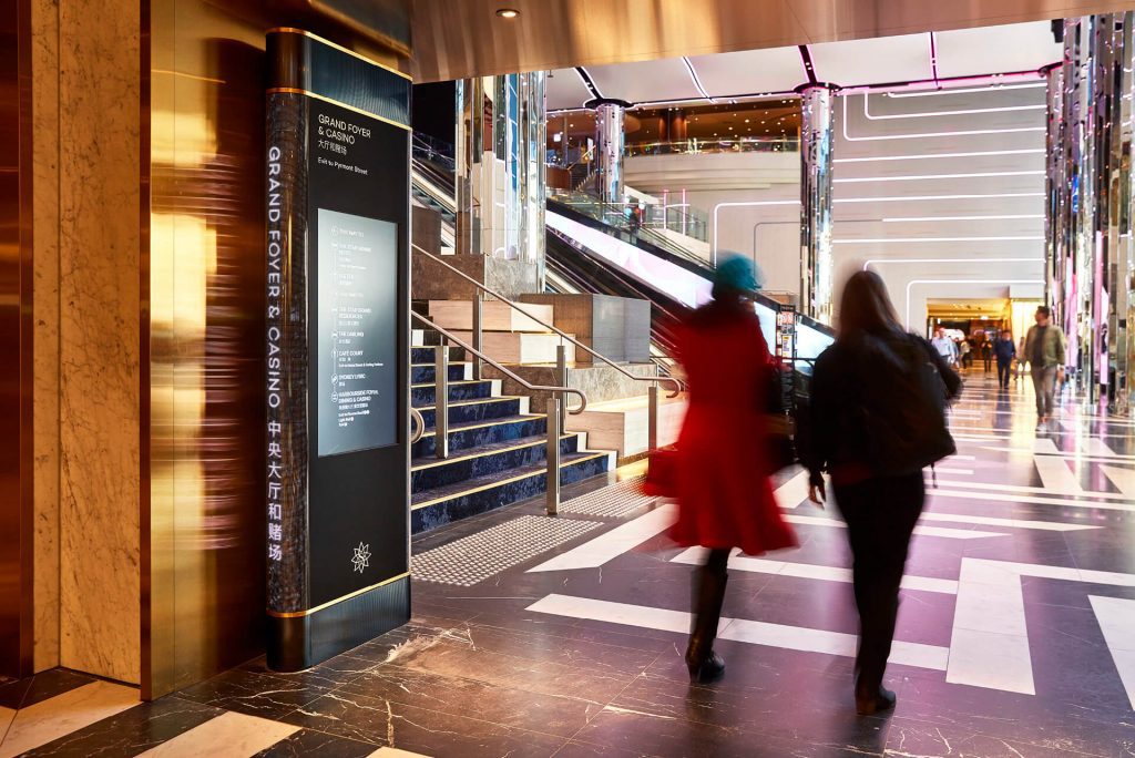 The Star Digital Wayfinding Totem Near Entrance