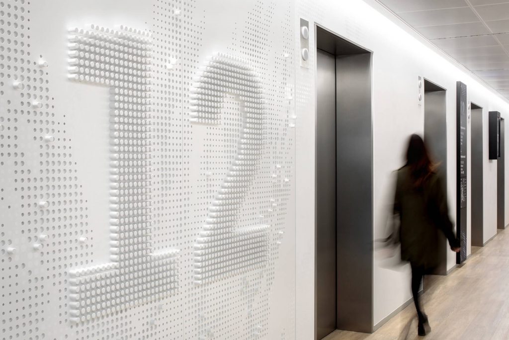 Wayfinding signage design - Placemaking level 12 lift lobby feature